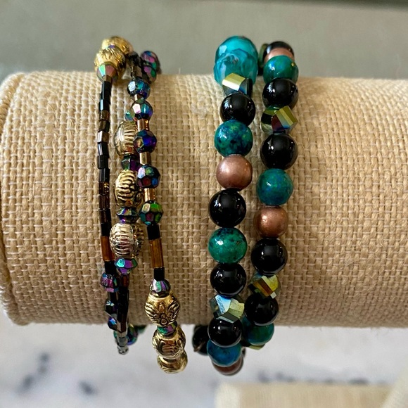 Two Beaded Wrap Bracelets - Picture 1 of 2